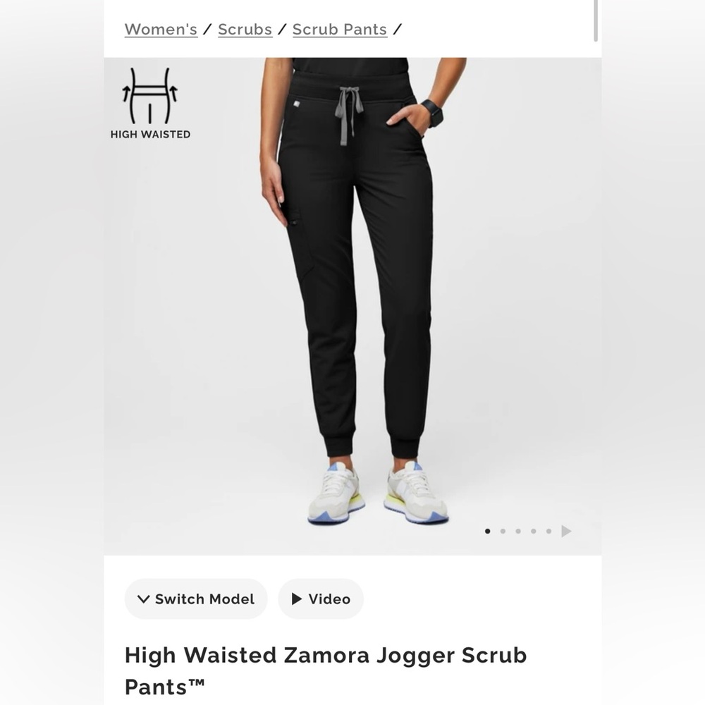 Figs Black High-Waisted Zamora Joggers